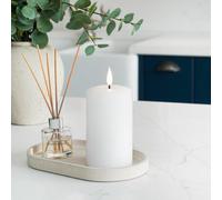 Festive Lights Ember™ Battery Signature White Candle, 12.5Cm