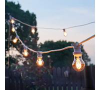 Festive Lights - FestoonPro E27 Festoon Belt Harness (10m) - Connectable LED Waterproof Lighting | Garden, Event, Wedding, Christmas (White, With Plug)