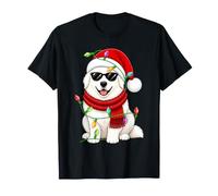 Festive Lights Xmas Santa Hat Great Pyrenees Dog Christmas T-Shirt