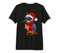 Festive Lights Xmas Santa Hat Kingfisher Bird Christmas Premium T-Shirt