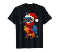 Festive Lights Xmas Santa Hat Kingfisher Bird Christmas Value Graphic T-Shirt