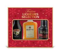 Festive Liqueurs Selection 3 x 5cl - Baileys the Original Irish Cream Liqueur (17% ABV), Disaronno Originale Italian Liqueur (28%) & Tia Maria Cold Brew Coffee Liqueur (20%)