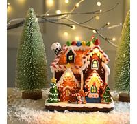 Festive Lit Gingerbread House Decorative Christmas Scene - 18 Cm