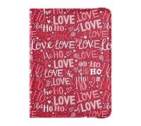 Festive Love Pattern Leather Passport Holder for Travel Anti Theft Travel Wallet for Family Trip Organizer