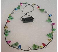 Festive Magic Bow tie Santa Christmas Tree Flashing Blinking LED Lights Up Bulb Chain Necklace (Christmas Tree)