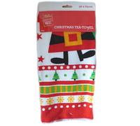 Festive Magic Christmas Kitchen Tea Towel Novelty Xmas Trees Santa Snowman (Santa Pattern 3)