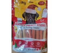 Festive Meaty Sticks Turkey Dog Treats, 600g, Natural Ingredients, No Added Sugar