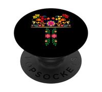 Festive Mexican Fiesta Flowers Folklore Costume PopSockets Adhesive PopGrip