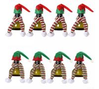 Festive Mini Santa Hat And Scarf Kit For Christmas Party Wine Bottle Decoration And Holiday Craft Projects To Create Cheerful Seasonal Atmosphere