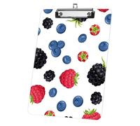Festive Mixed Berries Waterproof Clipboard A4, Acrylic Decorative Legal Size Clip Board 9"× 12. 5" with Low Profile Metal Clip, Boards for School Offoce Lady Men Women Nurses