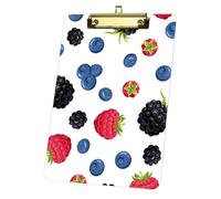 Festive Mixed Berries Waterproof Clipboard A4, Acrylic Decorative Legal Size Clip Board 9"× 12. 5" with Low Profile Metal Clip, A4 Clipboards for School Offoce Lady Men Women Nurses