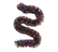 Festive Multicoloured Rainbow Stripe Tinsel - 2m