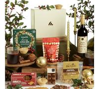 Festive Night In Gourmet Food & Mulled Wine Hamper - Christmas Hamper for Couples, Friends & Family with Luxury Mince Pies, Popcorn & Artisan Sweet Treats - Clearwater Hampers & Gourmet Gifts