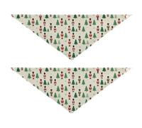 Festive Nutcracker Christmas Tree Cream Pattern 2 Pack Bulk Dog Bandanas Bib Handkerchief Pet Holiday Accessories Decor for Dogs Cats