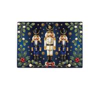 Festive Nutcracker Worktop Saver - Small Textured Glass Xmas Chopping Board