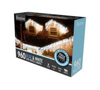 Festive Outdoor Christmas Lights - Blue & White - 360 Led Lights