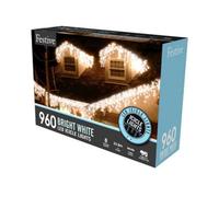 Festive Outdoor Christmas Lights - White - 360 Led Lights