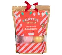 Festive Pamper Candy Cane Bath Fizzers 6pk - Find Time for Some Well-Deserved Self-Care This Festive Season with Our Candy Cane Scented Bath Fizzers - Includes: 6 X Scented Bath Fizzers - Weight: 60g