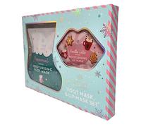 Festive Pamper Set Peppermint Scented Moisturising Foot Mask 30ml & Vanilla Latte Scented Moisturising Lip Mask 4ml festive gift hamper