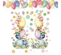 Festive Pane Decals, Oversized Multi-Use Embellishments, Adorable Transparent Labels, Spring Celebration Motifs, Occasion Interior Adornments for Party, Apartment Wall Extras for Seasonal