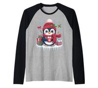 Festive Penguin Winter Lovers Cozy Holidays Christmas Cheer Raglan Baseball Tee