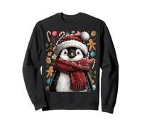 Festive Penguin with Snow Santa Hat Winter Christmas Animal Sweatshirt