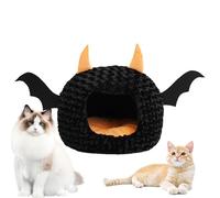 Festive Pet Bed - Devil Themed Kitten Cushion, Happy Halloween Sleeping Pad | Soft Plush Material Warm Winter Comfort Mat Small Dog Puppy Cat Indoor Use Resting Lounge Decorative Holiday Bedding