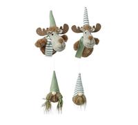 Festive Plush Christmas Ornaments - 2 or 4pcs Set, Reindeer & Gnomes, 7x7x14cm (mix of 4 Gnomes & Reindeers)