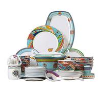Festive Porcelain Tableware Set, Microwave Oven Dishwasher Safe, 60 Pieces Of Ceramic Plates, Bowls, Wedding Birthday Party Decorative Tableware, Non-porous Easy To Clean Hygienic Tableware