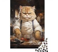 Festive Present: Adult Jigsaw 1000 Pieces, Big Fat Chef Cook Cat, 38x26cm/1000pcs