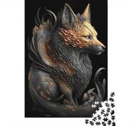 Festive Present: Adult Jigsaw 1000 Pieces, Fire Fox Golden Art Deco, 38x26cm/1000pcs