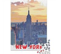 Festive Present: Adult Jigsaw 1000 Pieces, New York, 70x50cm/1000pcs | For relaxed after-work puzzle time: Adult jigsaw puzzle with 1000 pieces turns free time into a focused activity.