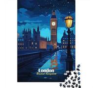 Festive Present London Night View 52x38cm 1000pcs Jigsaw Puzzle, 1000 Piece | For the Christmas break: Adult jigsaw puzzle with 1000 pieces turns winter downtime into puzzle time.