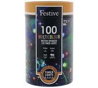 Festive Productions 100 LED Battery String Lights : Timer : Multicoloured