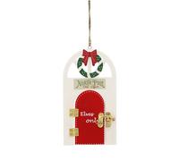 Festive Productions 14 cm Hanging Wooden “Elves Only” Door Decoration - North Pole Post Office Christmas Ornament