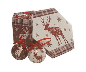 Festive Productions 14pc Reindeer Christmas Xmas Decoupage Baubles Tree Decorations