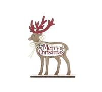 Festive Productions 15cm Christmas Wooden Merry Christmas Reindeer Tabletop Centrepiece Ornament Xmas Festive Décor Gift