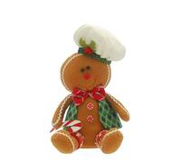 Festive Productions 33cm Christmas 40cm Sitting Chef Gingerbread Man Soft Plush Decoration Ornament Xmas Gift