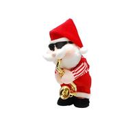 Festive Productions 35cm Animated Singing Santa with Saxophone - Battery Operated Dancing Santa Figure with Music - Fun Christmas Decoration