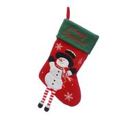 Festive Productions 40cm Christmas Stocking - Red Fleece Snowman Design with Dangly Legs - Merry Christmas Cuff - Hanging Festive Decoration