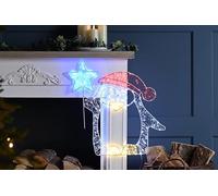 Festive Productions 53cm Twinkling Penguin Dewdrop Silhouette - Indoor Outdoor Christmas Light Decoration with 210 LEDs - Red, Blue, White & Warm White Festive Penguin Light