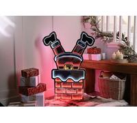 Festive Productions 60cm Infinity Santa Legs in Chimney - Christmas Indoor Outdoor Decoration with LED Infinity Effect - Mains Powered Light with Timer