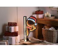 Festive Productions 60cm Waving Gingerbread Man Light - LED Christmas Decoration with Timer - Indoor Outdoor Festive Figure in Orange, Red & White