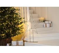 Festive Productions 76cm Lit Twinkling Star on Stand - 200 Warm White LEDs with 20% Slow Flashing Effect - Indoor Outdoor Christmas Decoration