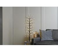 Festive Productions 90cm Black Lit Mini Microdot Christmas Tree - 320 Warm White LED Lights with Twinkling Effect - Indoor Outdoor Prelit Display with 5m Lead Cable and Square Base