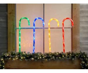 Festive Productions Candy Cane Stake Lights, 62 Cm - Multi-Colour, Set Of 4