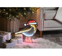 Festive Productions Christmas Infinity Mirror Effect 3D Robin LED Light - 40cm - Indoor Lights - Christmas Decoration For Home - Festive Christmas Lights