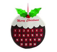 FESTIVE PRODUCTIONS Christmas Pudding Felt Wall Advent Calendar, Multi-Colour, 42-Piece