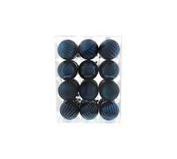 Festive Productions Christmas Tree Baubles - 24 x 7 cm Mixed Finish in Navy Blue - Large Shiny, Matt & Pumpkin Hanging Ornaments - Shatterproof Christmas Tree Decorations for Medium & Large Trees