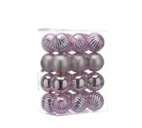 Festive Productions Christmas Tree Baubles - 24 x 7 cm Mixed Finish in Pale Pink - Large Shiny, Matt & Pumpkin Hanging Ornaments - Shatterproof Christmas Tree Decorations for Medium & Large Trees